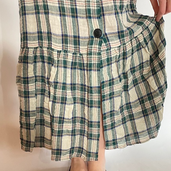 Zara Multicolored Plaid Button Front Midi Skirt - Picture 3 of 4